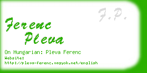 ferenc pleva business card